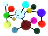 Abstrakt farverig molekyle