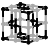 Abstrakt sort og hvid kubisk struktur 3d model