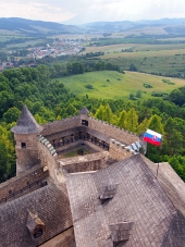 Ein Ausblick vom Lubovna Schloss, Slowakei