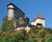 Orava Burg auf einem hohen Felsen, der Slowakei