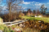 Ruinas arqueológicamente conservados del castillo de Liptov, Eslovaquia