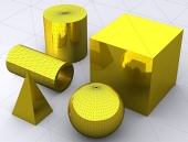 Primitives 3D, boîte, sph?re, cylindre, tube et Pyramid