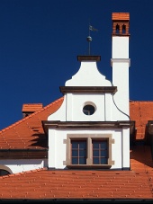 Unique toit médiéval avec cheminée