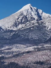 Krivan vârf în Slovacia High Tatras, la iarna