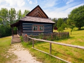 Redki folk hiša v Skansen Stara Ľubovňa