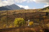 Railroad and mountain