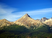 Peak of Krivan mountain in the High Tatras during summer in Slovakia