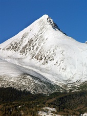 Peak of Krivan mountain in winter
