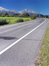 Road to High Tatras in clear summer day