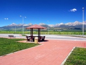 Shelter and High Tatras in summer