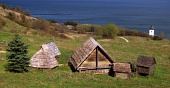 Σπάνιες ξύλινα σπίτια σε Havranok μουσείο