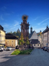 Calle en Banska Stiavnica, ciudad declarada Patrimonio de la Humanidad por la UNESCO