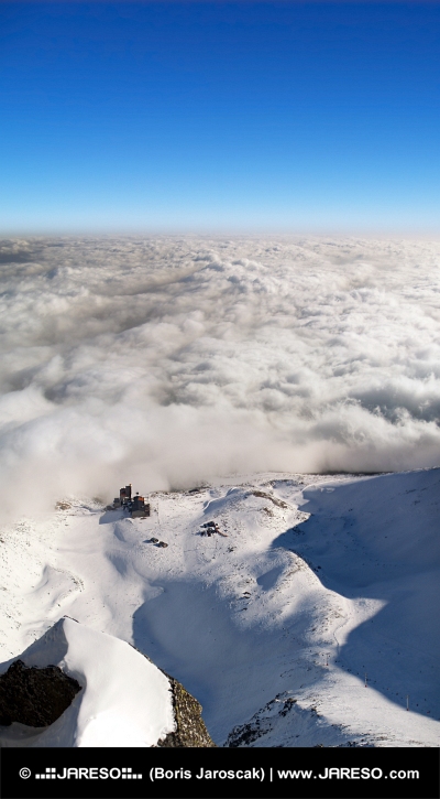 Vue aérienne de Lomnicke sedlo, Hautes Tatras