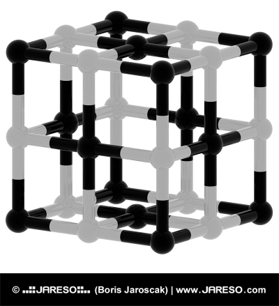 Modello 3d con struttura cubica astratta in bianco e nero