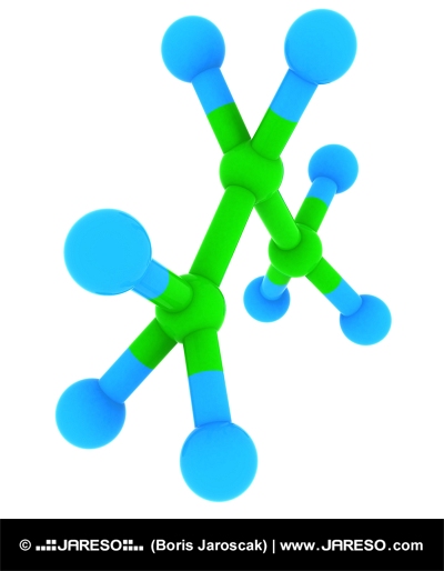 Concept molecular 3d al propanului (molecula C3H8)