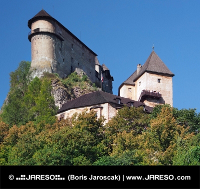 Orava slott på en hög klippa, Slovakien