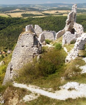Utsikt från slottet Cachtice