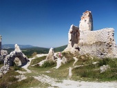Inside ruinerna av Cachtice slott