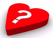 Question mark on red heart