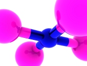 Abstract molecular concept in pink and blue color