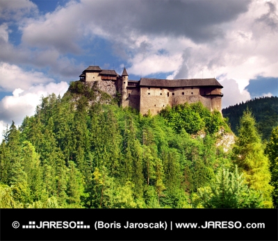 Northern side of Orava Castle during cloudy day