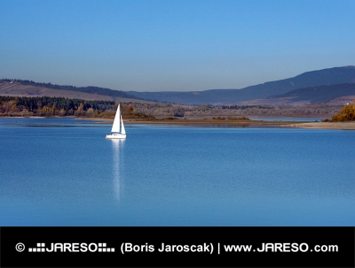 Yacht at Orava reservoir, Slovakia