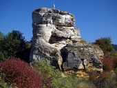 Rock with cross near Besenova, Slovakia