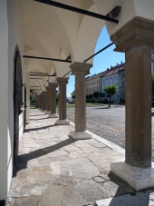 Pillars of Levoca's townhall arcade