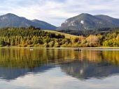 Reflection of Pravnac and Lomy hills, Slovakia