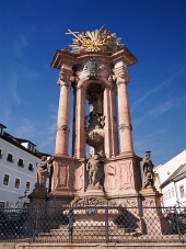 Plague Column at Trinity Square in historical Banska Stiavnica